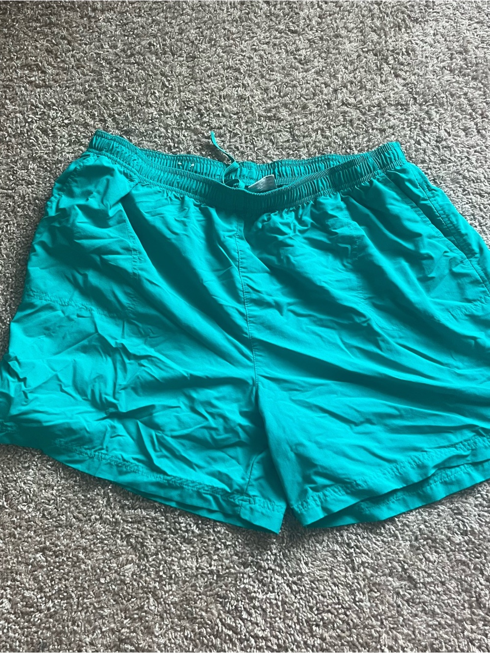 Columbia Teal Athletic Men's Shorts - Quick-Dry Drawstring Waist